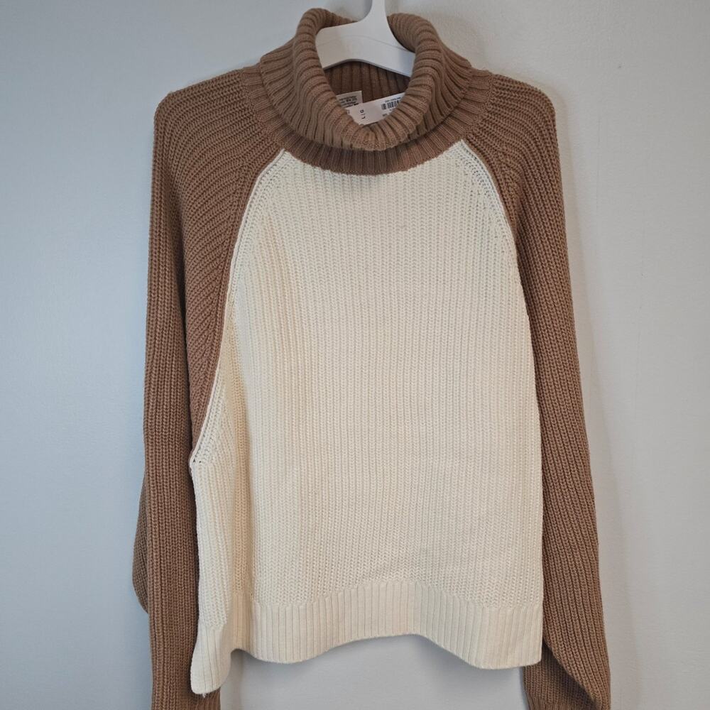 Victoria's Secret PINK Varsity Knit Chunky Turtleneck Sweater NWT sz LG